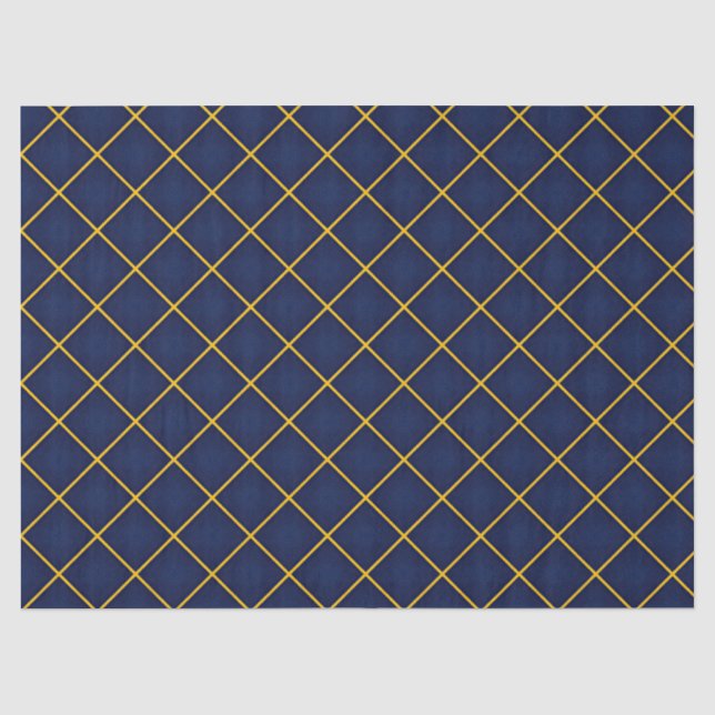 Papel De Seda Colección moderna de zafiro índigo oscuro y oro (Anverso)