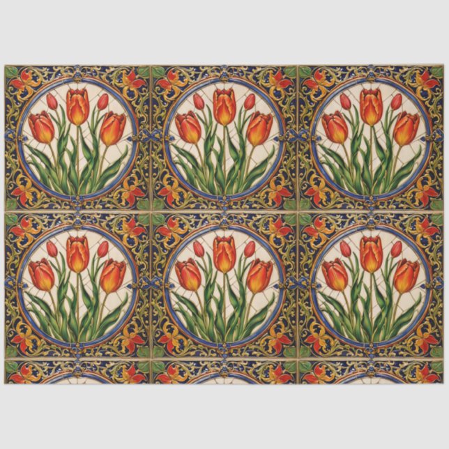 Papel De Seda Colección popular de Tulips hermosa (Anverso)