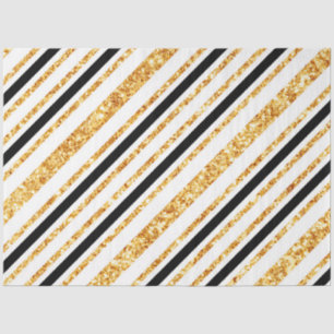 Papel De Seda Colección popular Stripes Gold Purpurina Black Boh