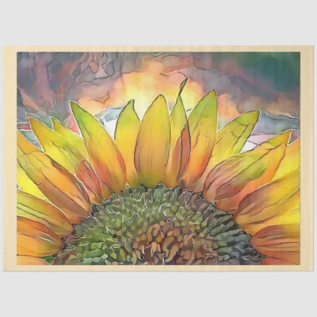 Papel De Seda Colección Sun Modern Art Big Sunflower (Anverso)
