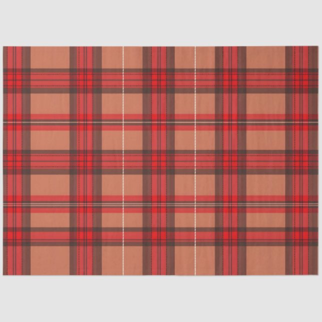 Papel De Seda Colección Trendy Tartan de Plantas Rojas Tradicion (Anverso)