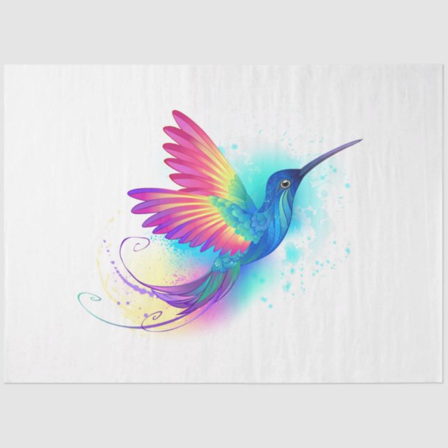 Papel De Seda Colibrí arcoiris exótica (Anverso)