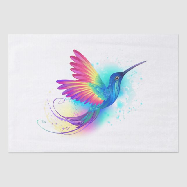 Papel De Seda Colibrí arcoiris exótica (Anverso)