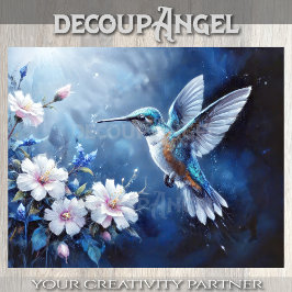 Papel De Seda Colibrí de vuelo suave decoupage