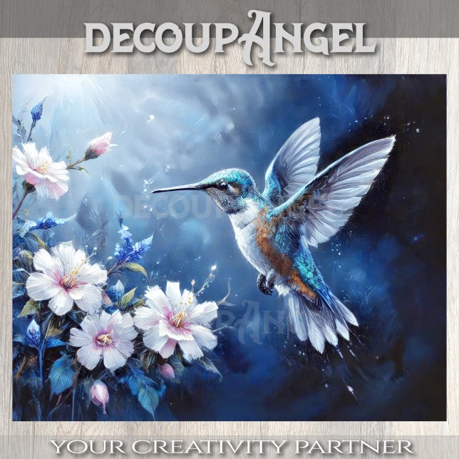Papel De Seda Colibrí de vuelo suave decoupage (Subido por el creador)