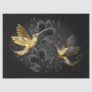 Papel De Seda Colibrí negro y dorado