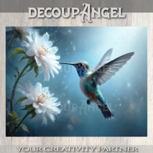 Papel De Seda Colibrí Susurrante Decoupage