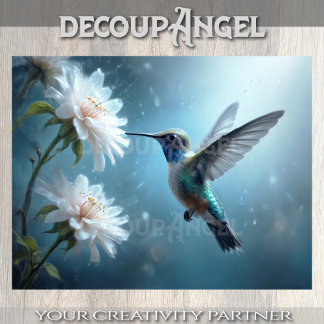 Papel De Seda Colibrí Susurrante Decoupage