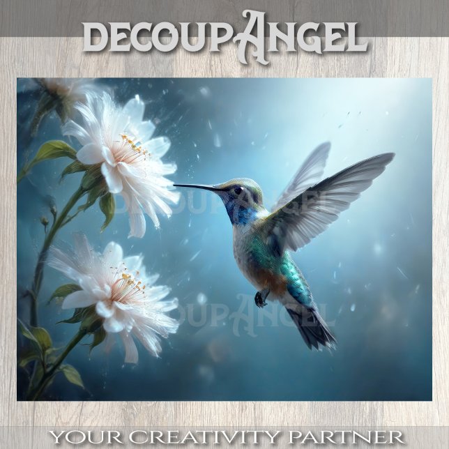 Papel De Seda Colibrí Susurrante Decoupage (Subido por el creador)