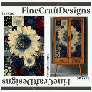 Papel De Seda Collage Aleatorio de Baldosas Florales Decoupage I