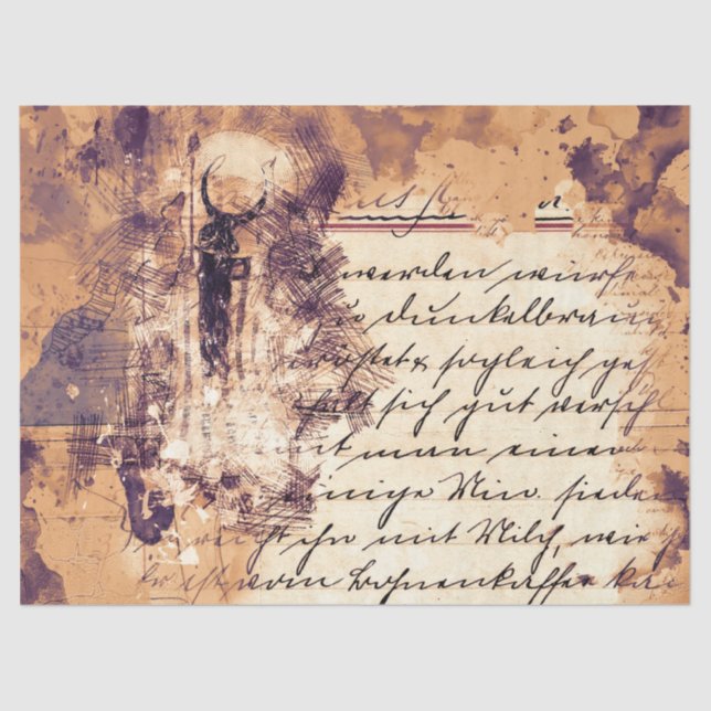 Papel De Seda Collage de arte 13 Fondo 17x23 Descodificación (Anverso)