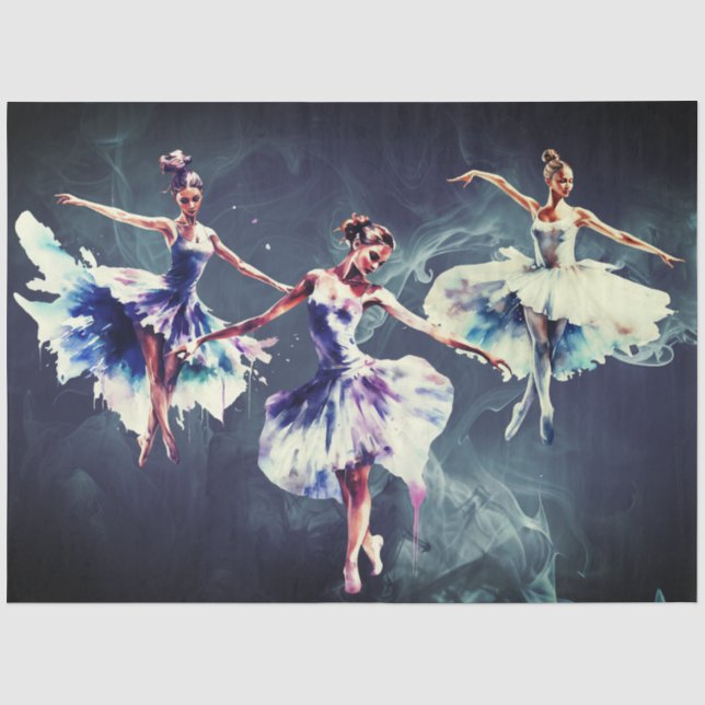 Papel De Seda Collage de Arte Abstracto Bailarinas de Ballet Dec (Anverso)