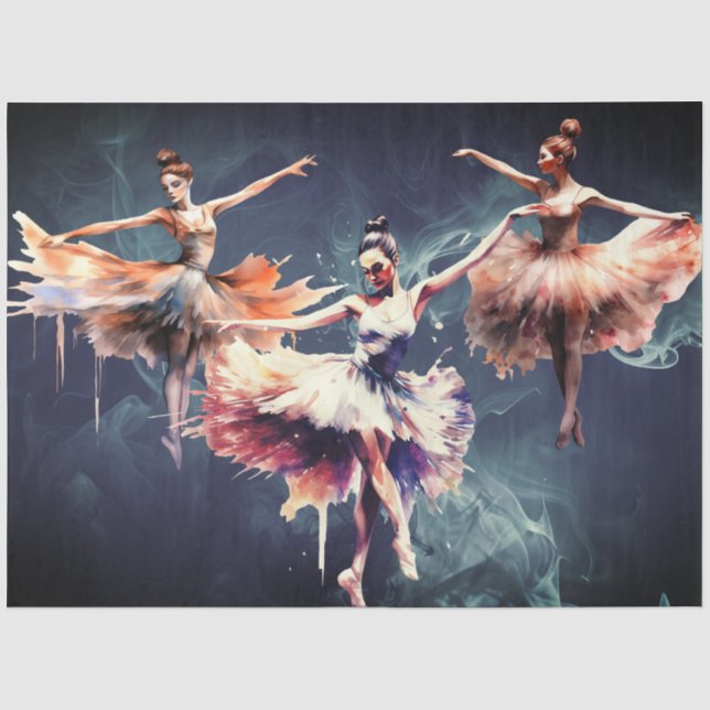 Papel De Seda Collage de Arte Abstracto Bailarinas de Ballet Dec (Anverso)