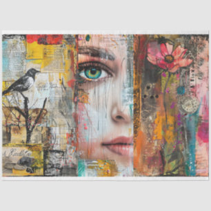 Papel De Seda Collage de Arte Abstracto Vintage Decoupage