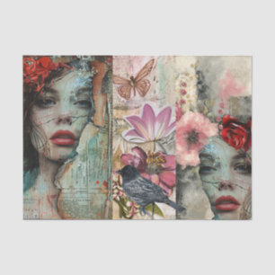 Papel De Seda Collage de Arte Abstracto Vintage Decoupage