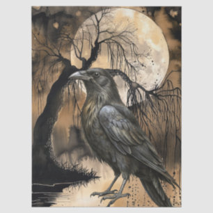 Papel De Seda Collage de arte Gótico Raven Fantasy