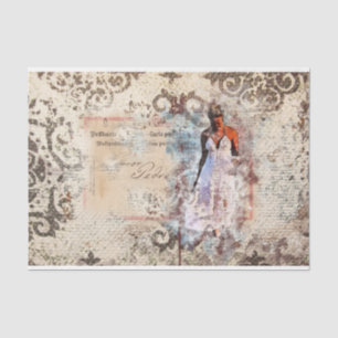 Papel De Seda Collage de Arte Mujer Romántica 35 Decoupage