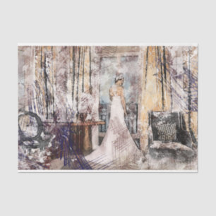 Papel De Seda Collage de Arte Mujer Romántica 37 Decoupage