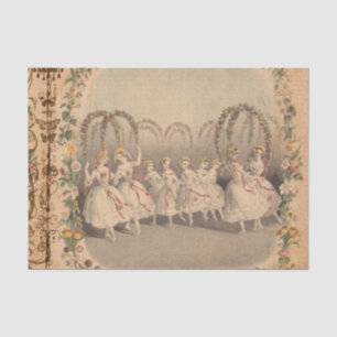 Papel De Seda Collage de bailarinas de época