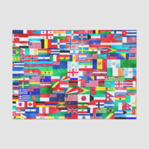 Papel De Seda Collage de bandera internacional