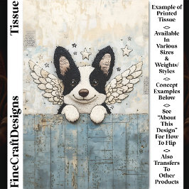 Papel De Seda Collage de Border Collie Bordado CL3 Decoupage