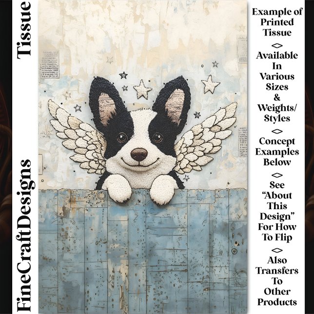 Papel De Seda Collage de Border Collie Bordado CL3 Decoupage (Subido por el creador)