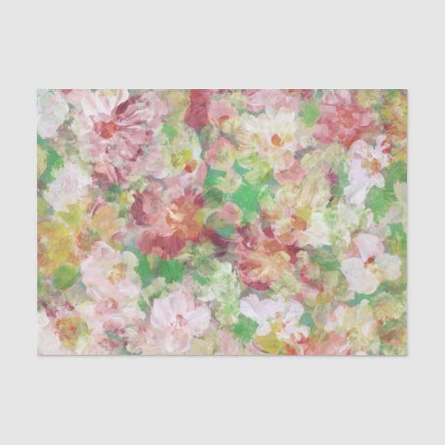 Papel De Seda Collage de colores florales (Anverso)