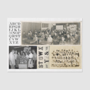 Papel De Seda Collage de desalojo fotográfico de días de colegio