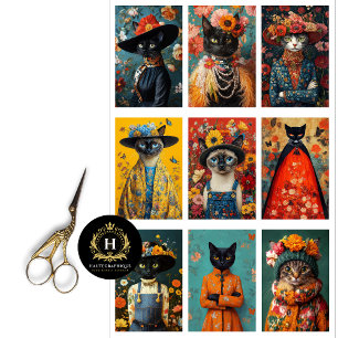 Papel De Seda Collage de gatos Pequeños proyectos Descarga de Di