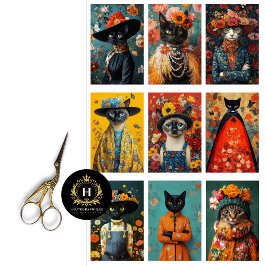 Papel De Seda Collage de Gatos Proyectos Pequeños Diario de Dese