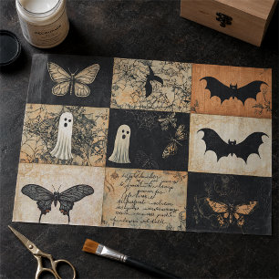 Papel De Seda Collage de Halloween Fantasma y Calabaza Decoupage