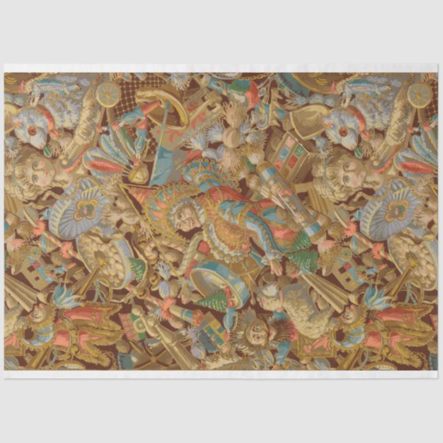 Papel De Seda Collage de juguetes de fantasía victoriano (Anverso)