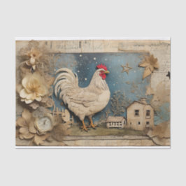 Papel De Seda Collage de la granja Rooster Old macdonald