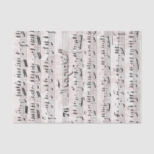 Papel De Seda Collage de la música de hojas rosadas