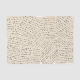 Papel De Seda Collage de la página de escritura a mano de script