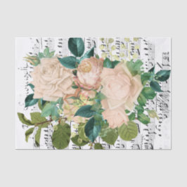 Papel De Seda Collage de la rosa blanca