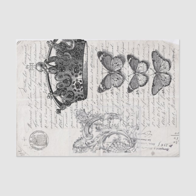 Papel De Seda Collage de las Ephemeras (Anverso)