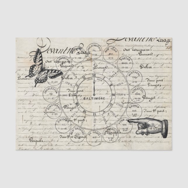 Papel De Seda Collage de las Ephemeras (Anverso)