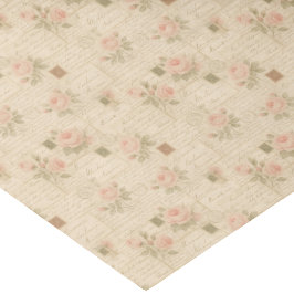 Papel De Seda Collage de letras y Rosas manuscritas de época