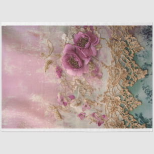 Papel De Seda Collage de lujo con efecto de encaje vintage y bor