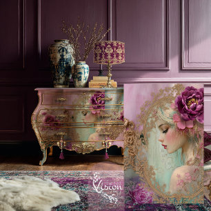 Papel De Seda Collage de lujo, floral de retrato de mezcla de me