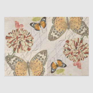 Papel De Seda Collage de mariposa botánica