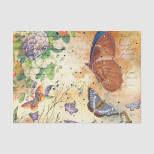 Papel De Seda Collage de mariposa de época