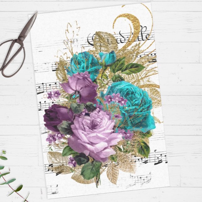Papel De Seda Collage de música floral de Victoria (Subido por el creador)