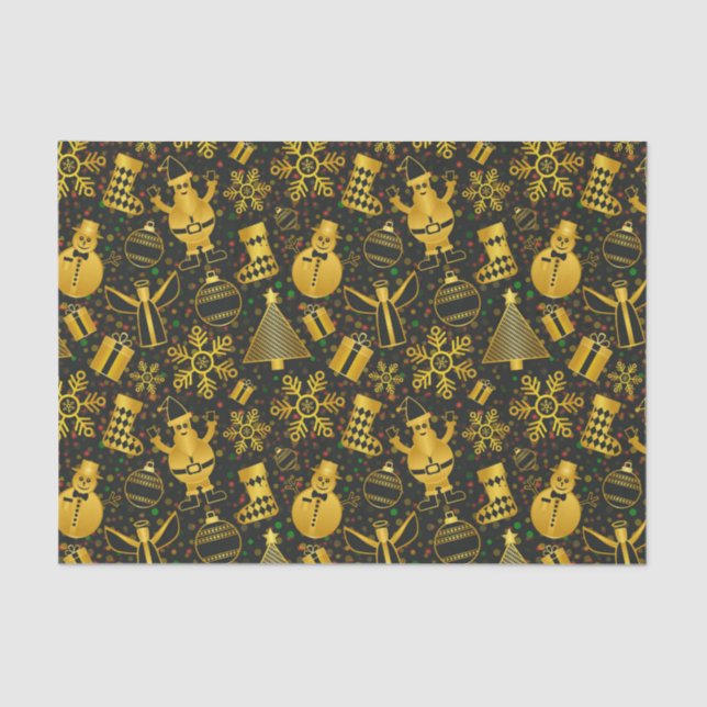 Papel De Seda Collage de Navidades metálicos (Anverso)