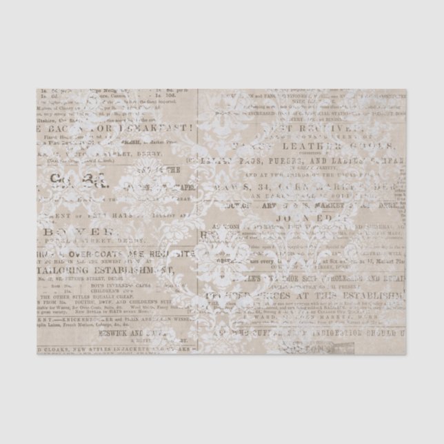 Papel De Seda Collage de periódicos de moda (Anverso)