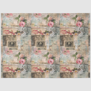 Papel De Seda Collage de postales antiguas