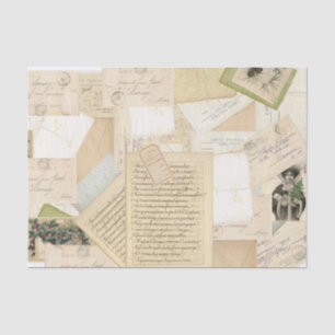 Papel De Seda Collage de postales navideñas de época francesa