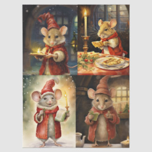Papel De Seda Collage de ratones Navidades para el desalojo