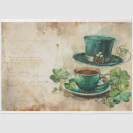 Papel De Seda Collage de St. Patrick Gorra Coffee Ephemera